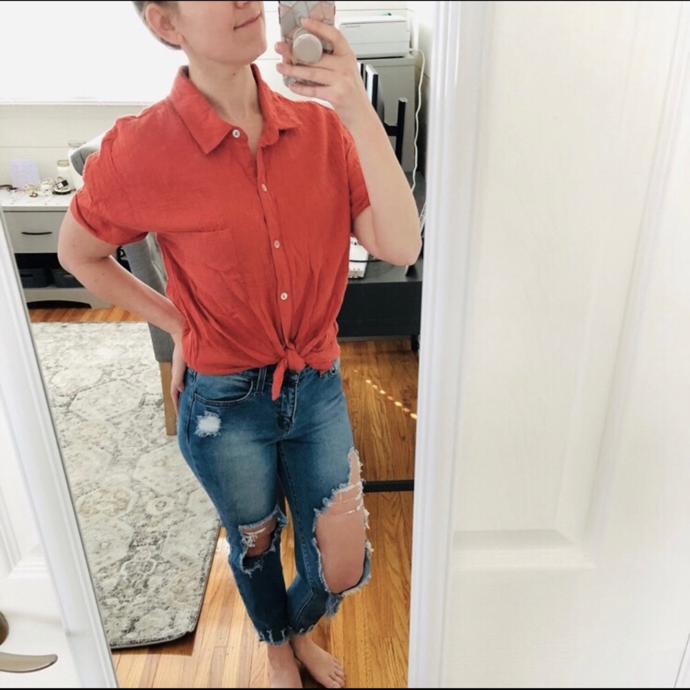 NWOT Terracotta Button Down Shirt